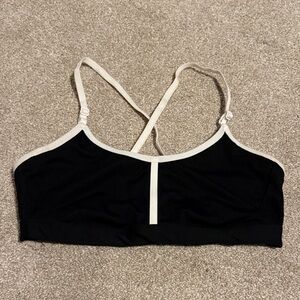 All in Motion black and white racerback strappy sports bra
